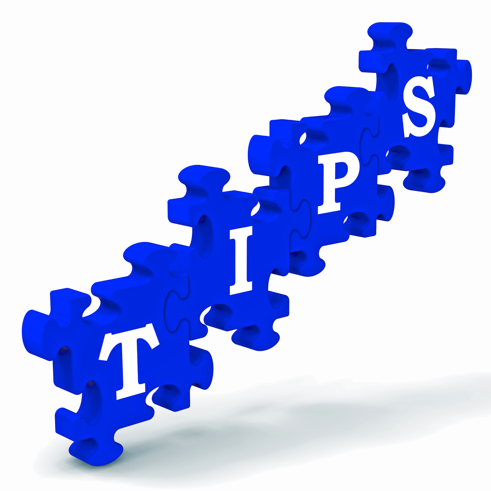 Four pieces of a jigsaw puzzle indicating the letters of the word TIPS.