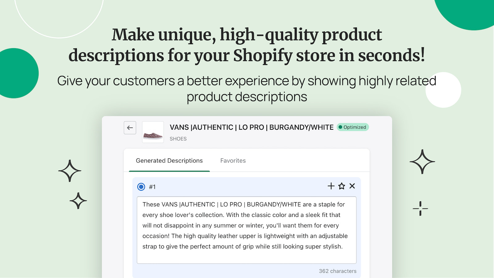 Product descriptions & content - Product description writer, Meta  description generator by AI | Shopify App Store