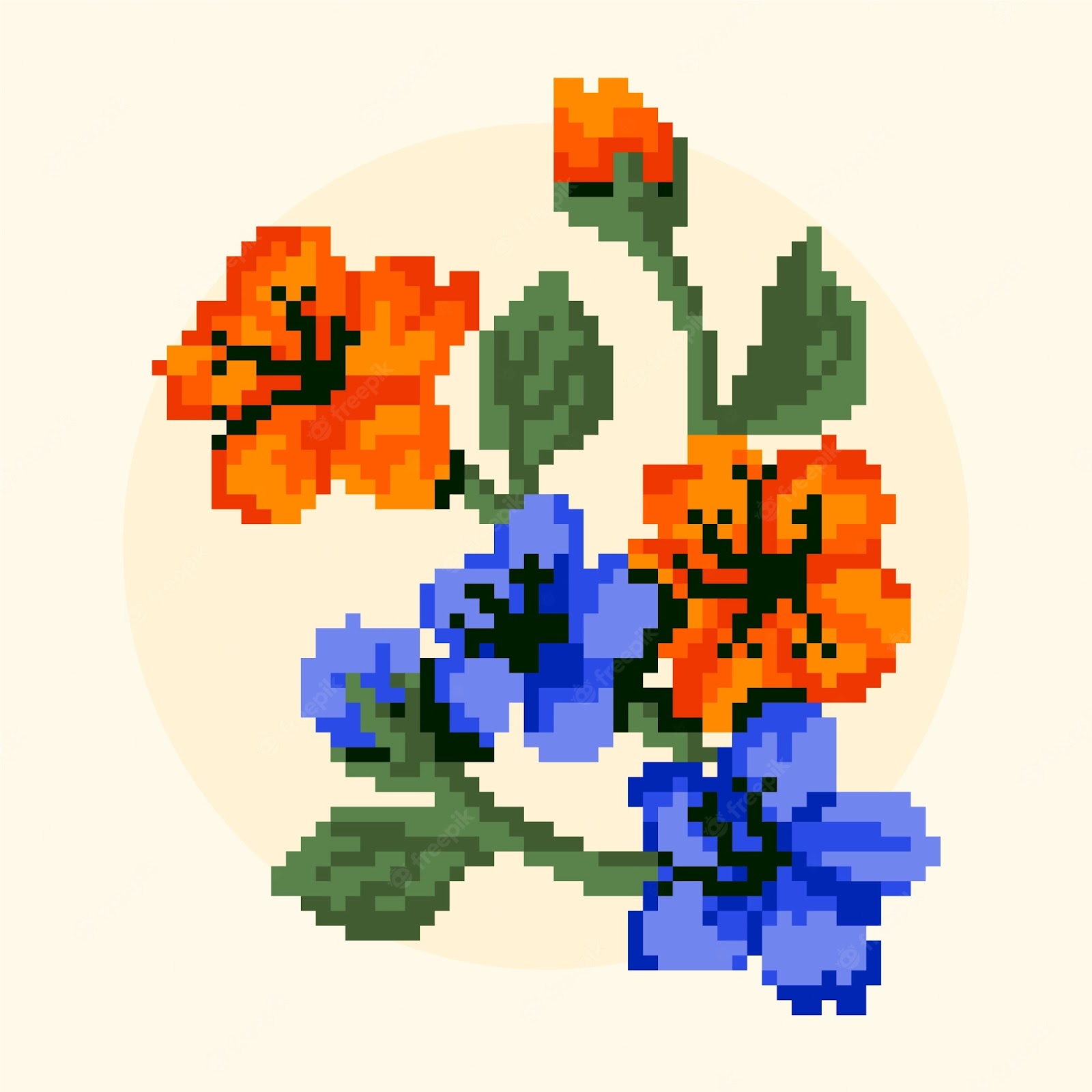 Flower pixel art Images | Free Vectors, Stock Photos & PSD