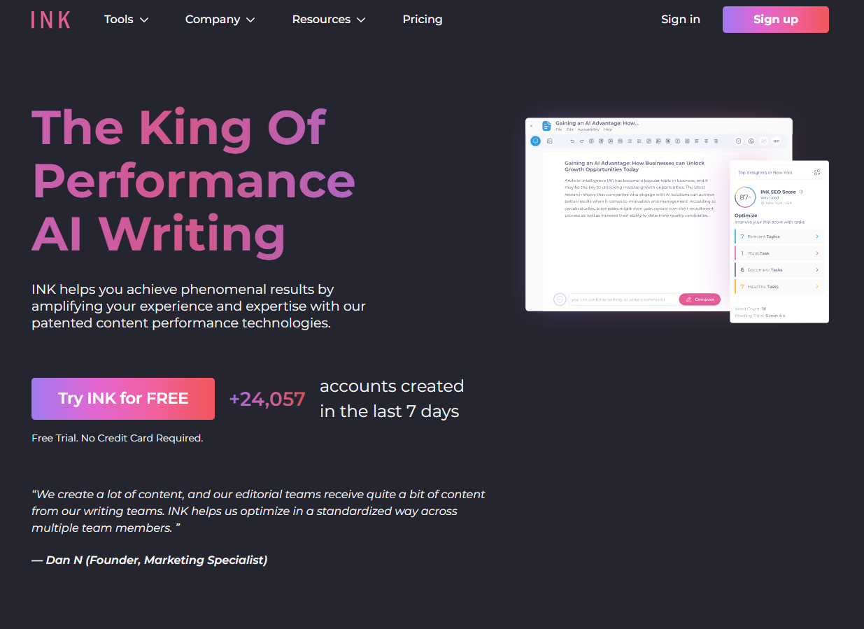 Ink ai writer