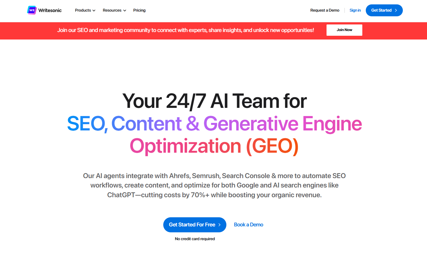 Writesonic AI Homepage