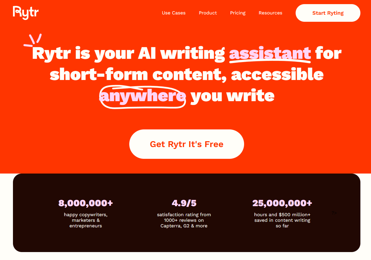 Rytr writing assistant