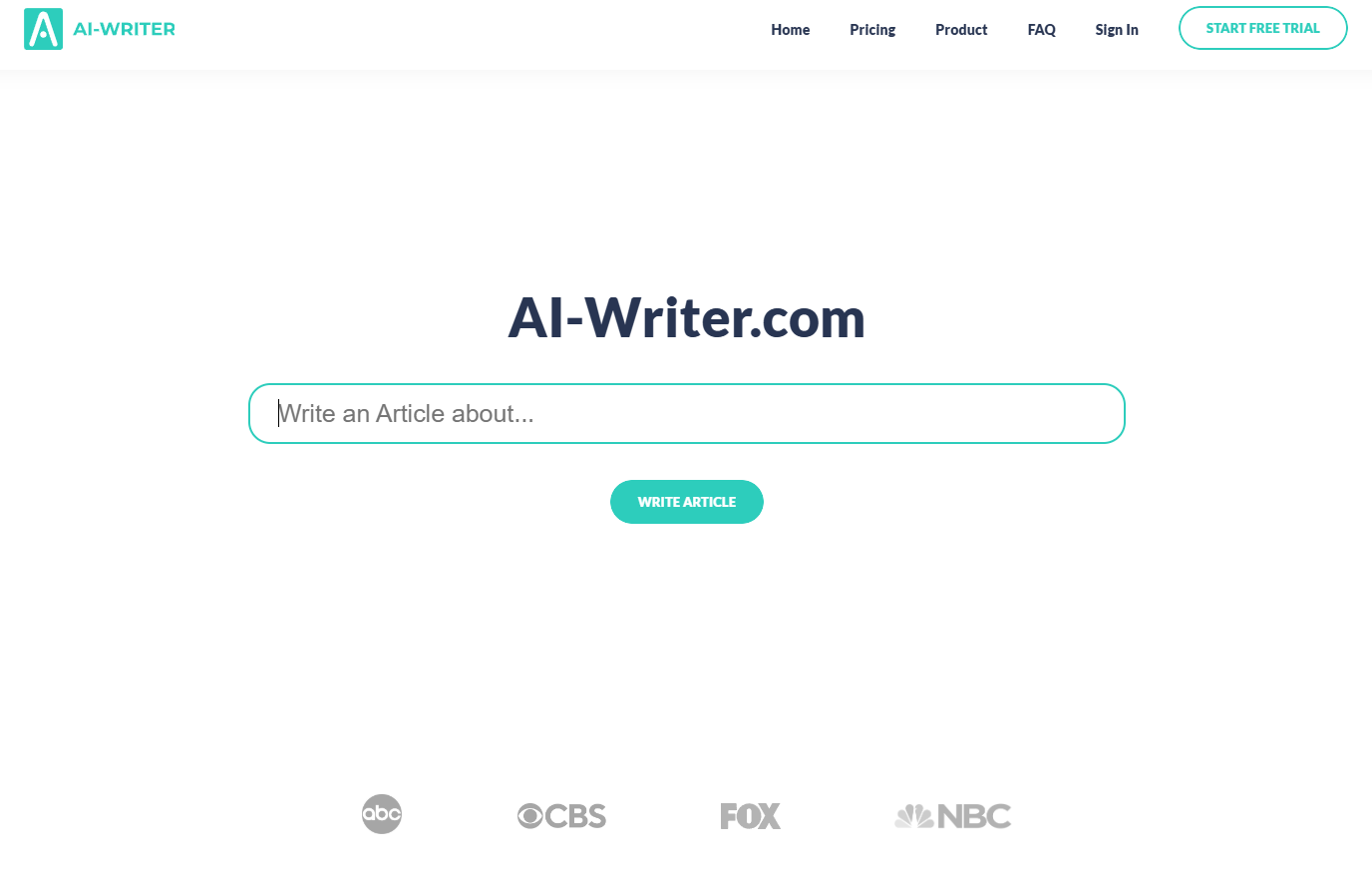 AI-writer Homepage