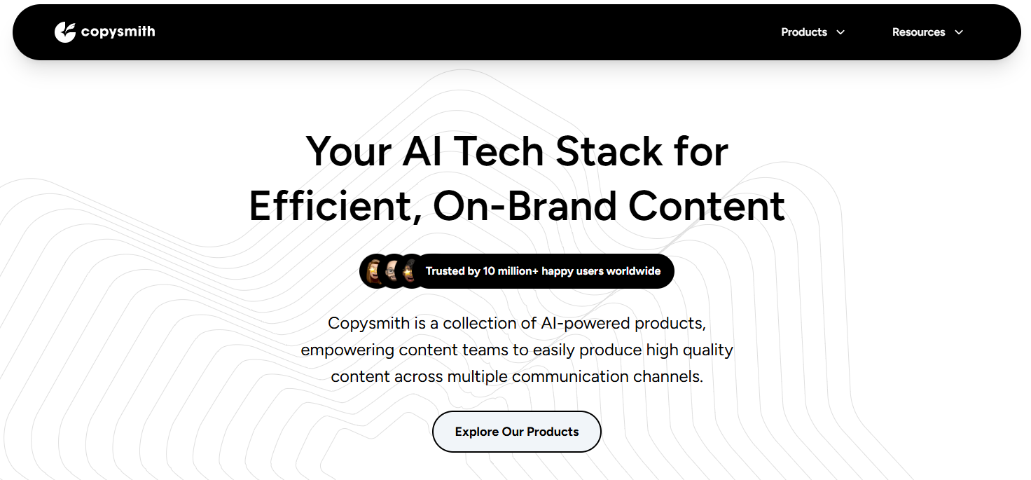 Copysmith.ai homepage