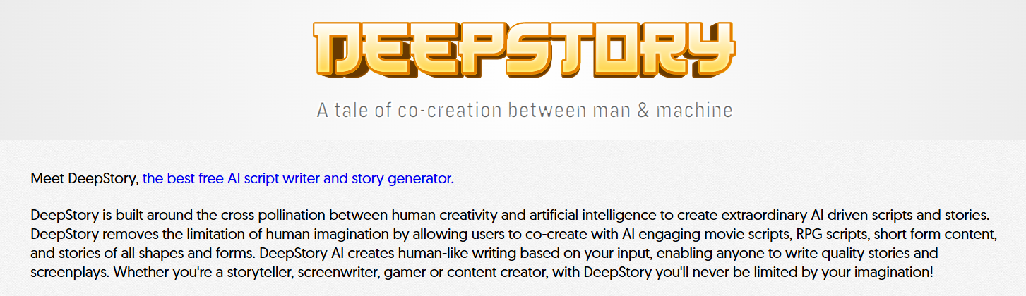 Deepstory.ai Homepage