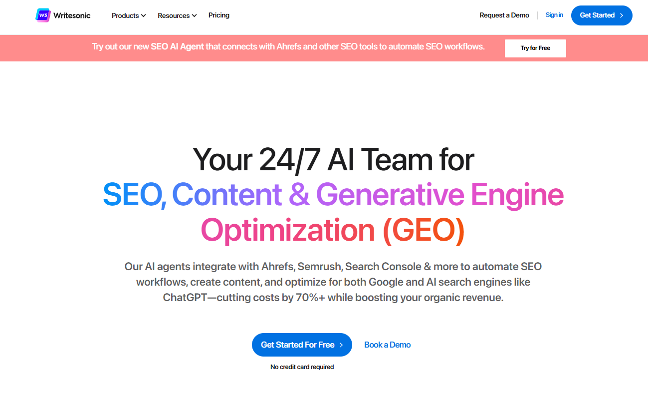 Writesonic Homepage