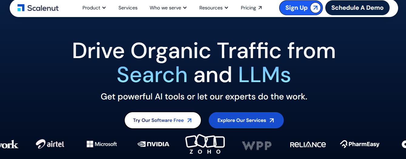 Scalenut AI Homepage