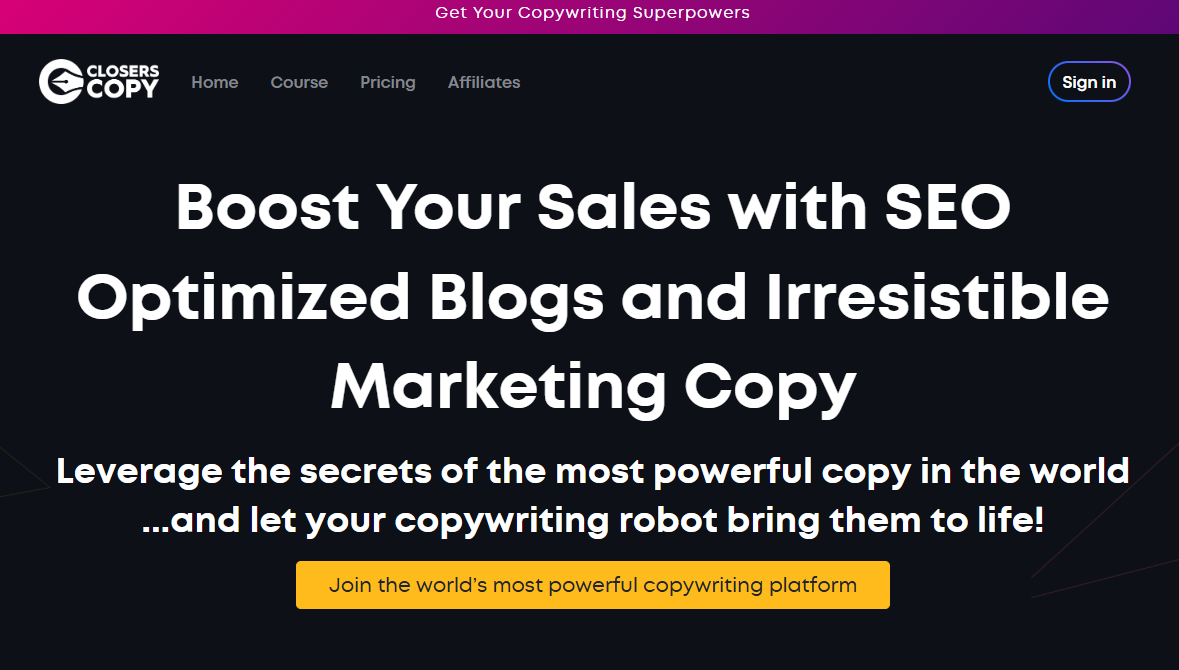 Closerscopy AI Homepage