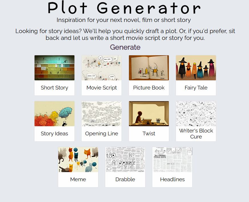 Plot Generator AI Homepage
