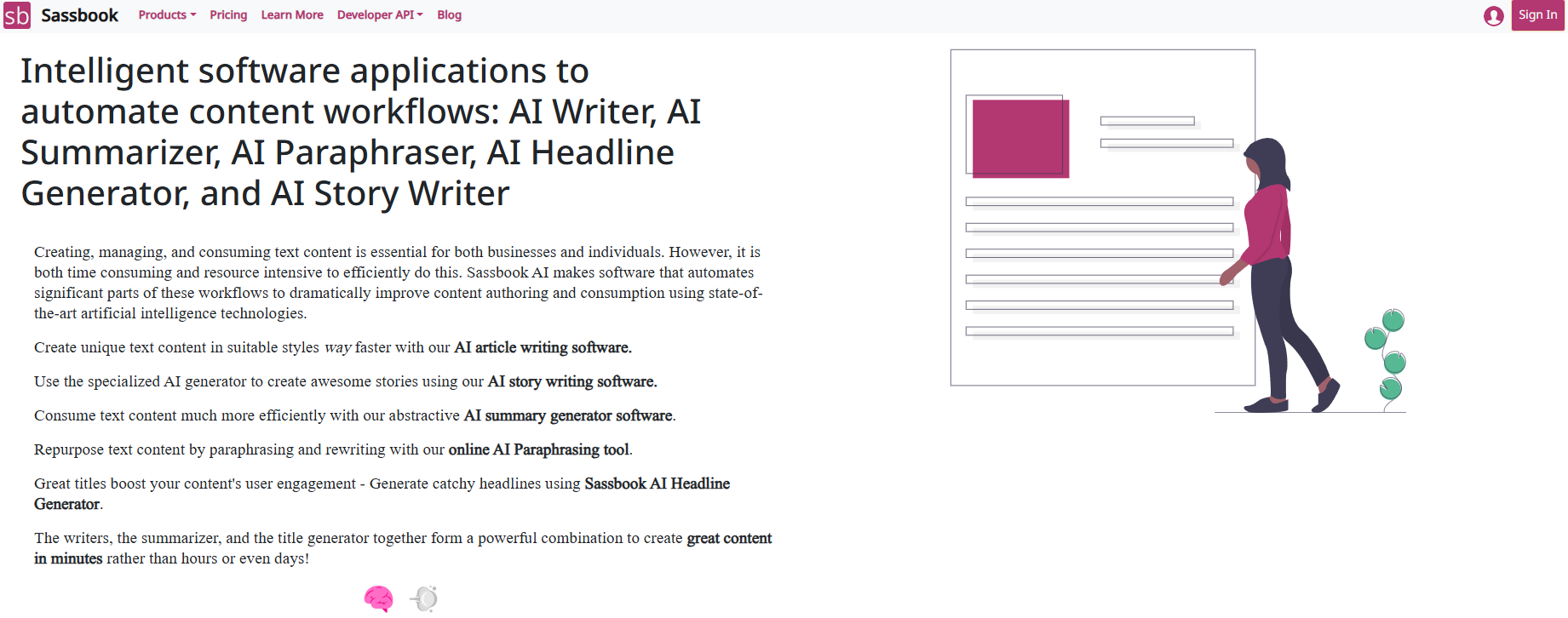 Sassbook AI Homepage