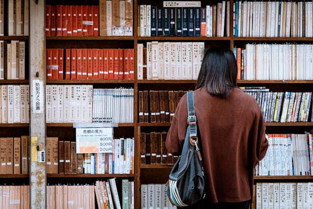 A woman going for a research