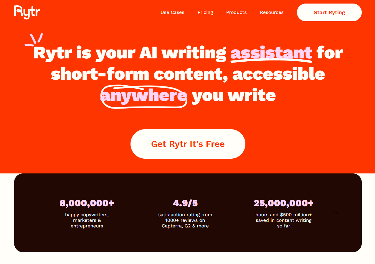 Rytr AI writing assistant