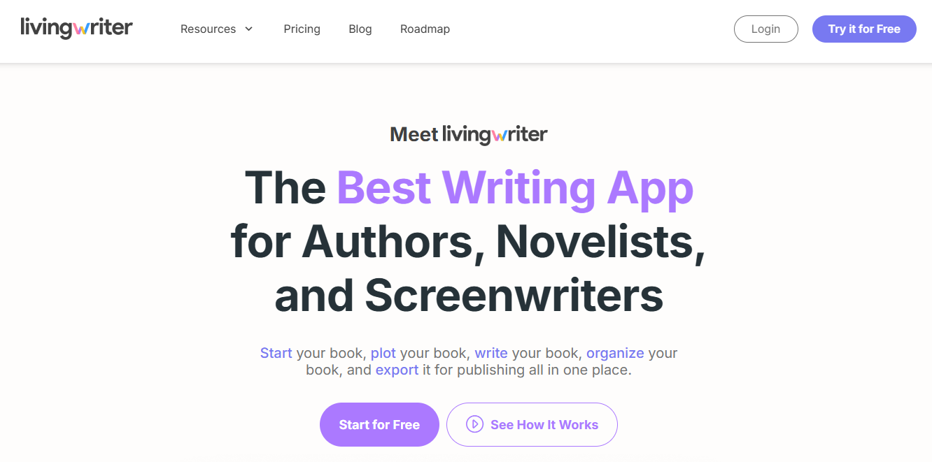 Livingwater writing app