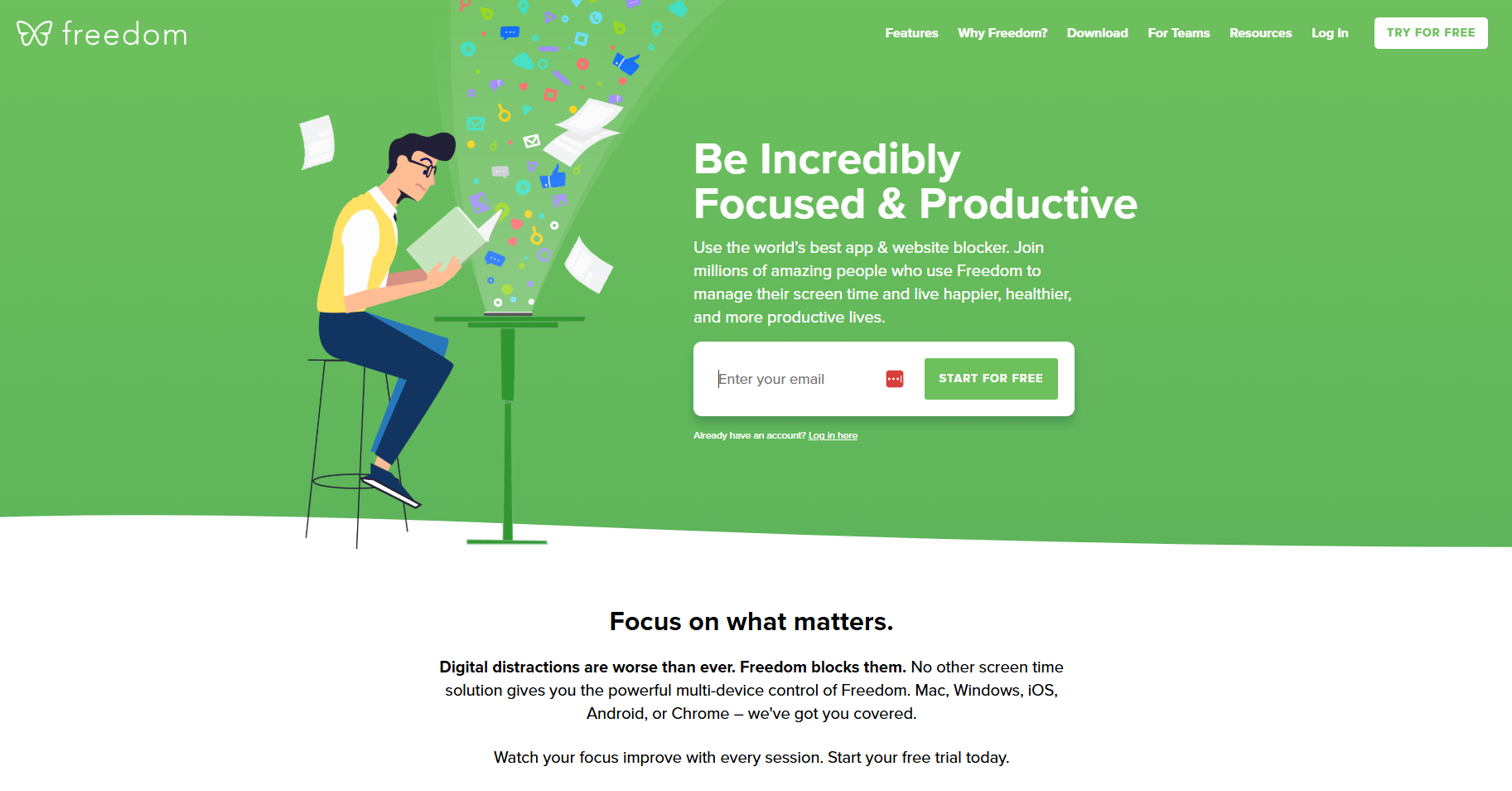 Freedom time management app
