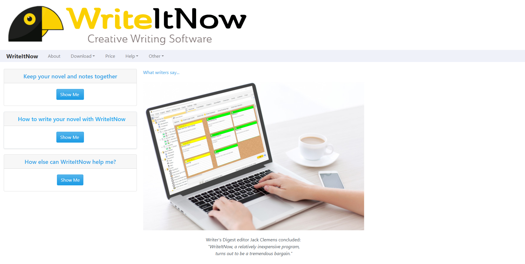 Writeitnow Homepage