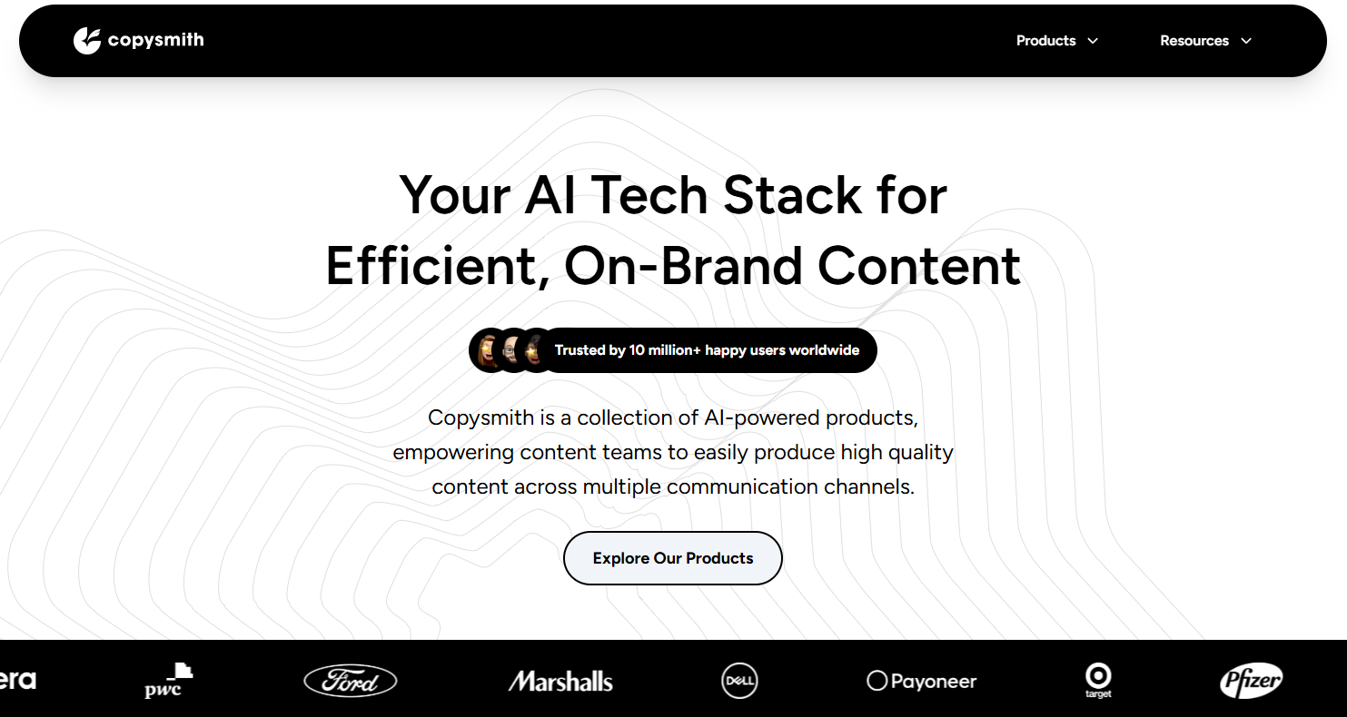 Copysmith.ai Homepage