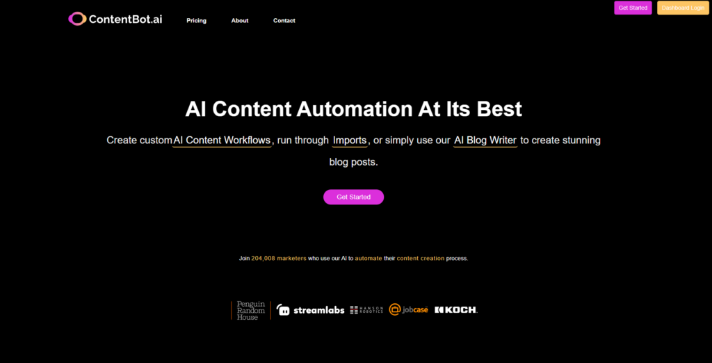 Contentbot.ai Homepage