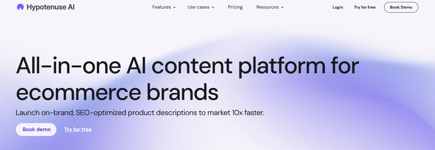 Hypotenuse AI Homepage