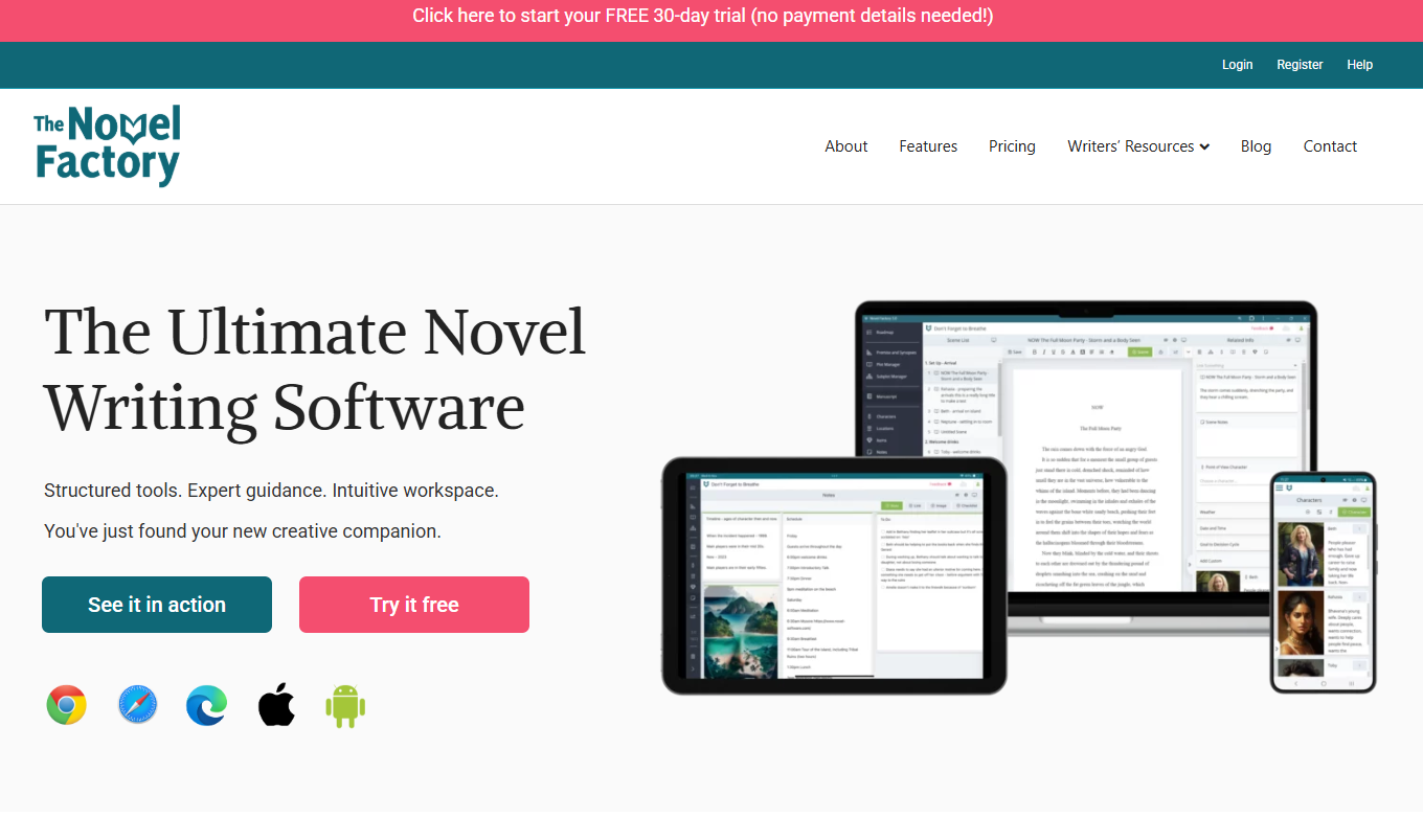 Novel factory homepage