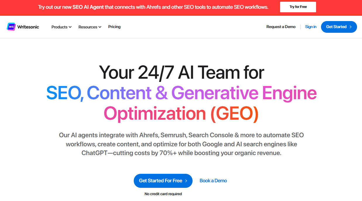 Writesonic Homepage