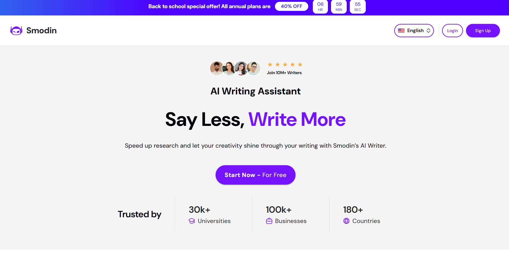 Smodin.io Homepage