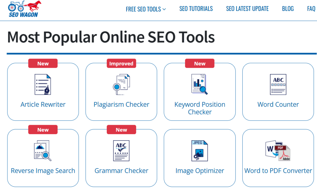 SEO Wagon Homepage
