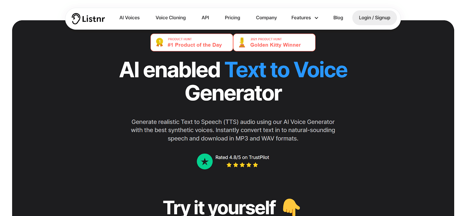 Listnr your Ai voice generator