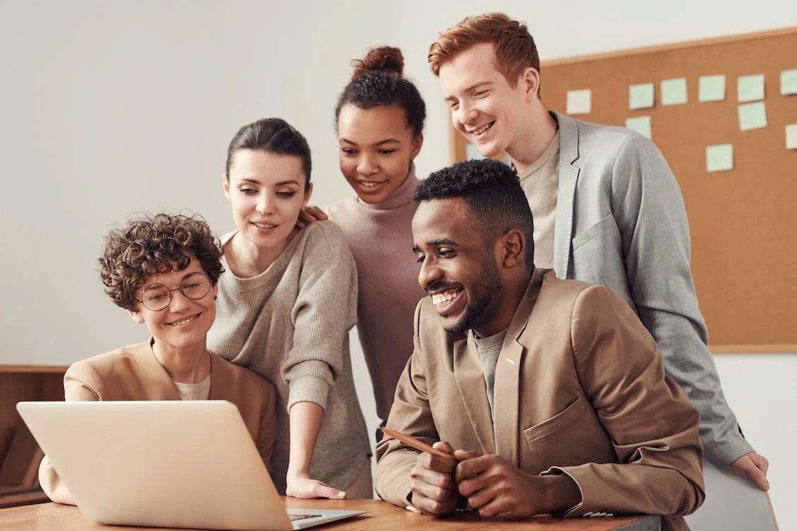 Project management software used on a laptop