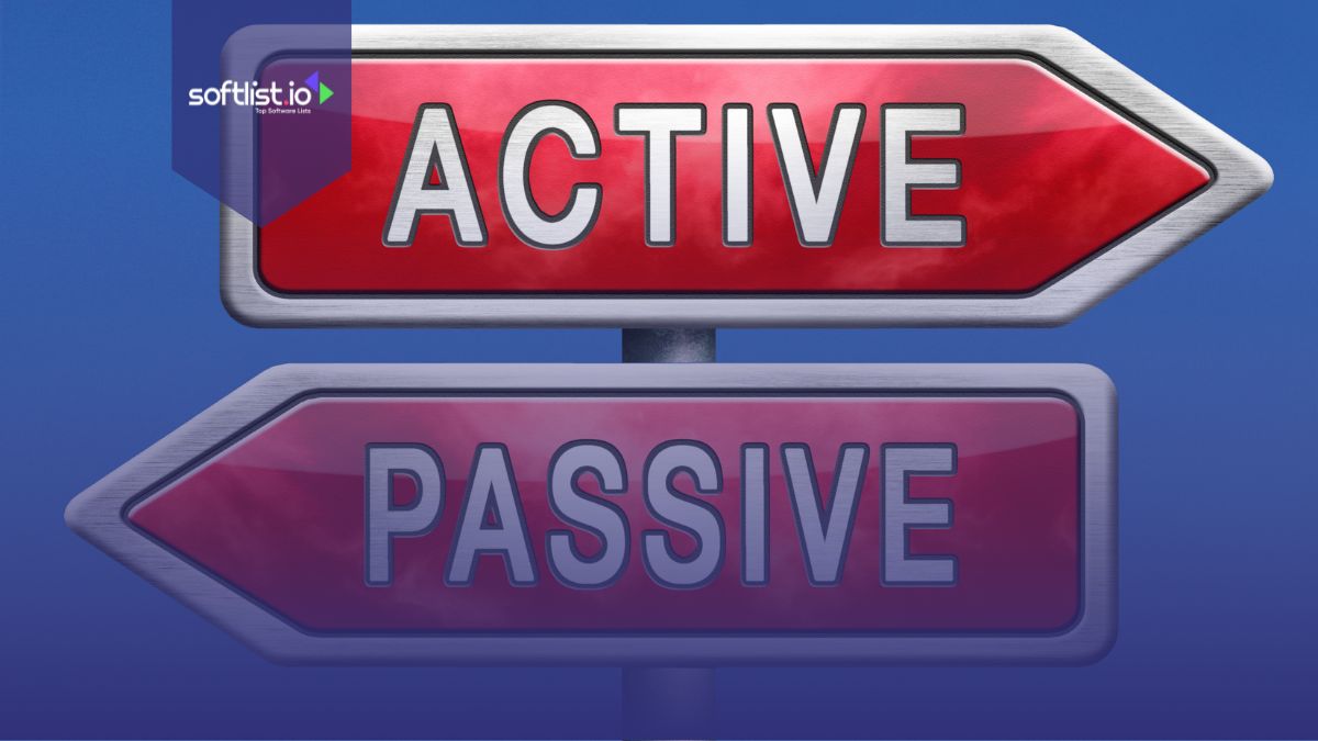 Active and Passive words written on arrows with different directions
