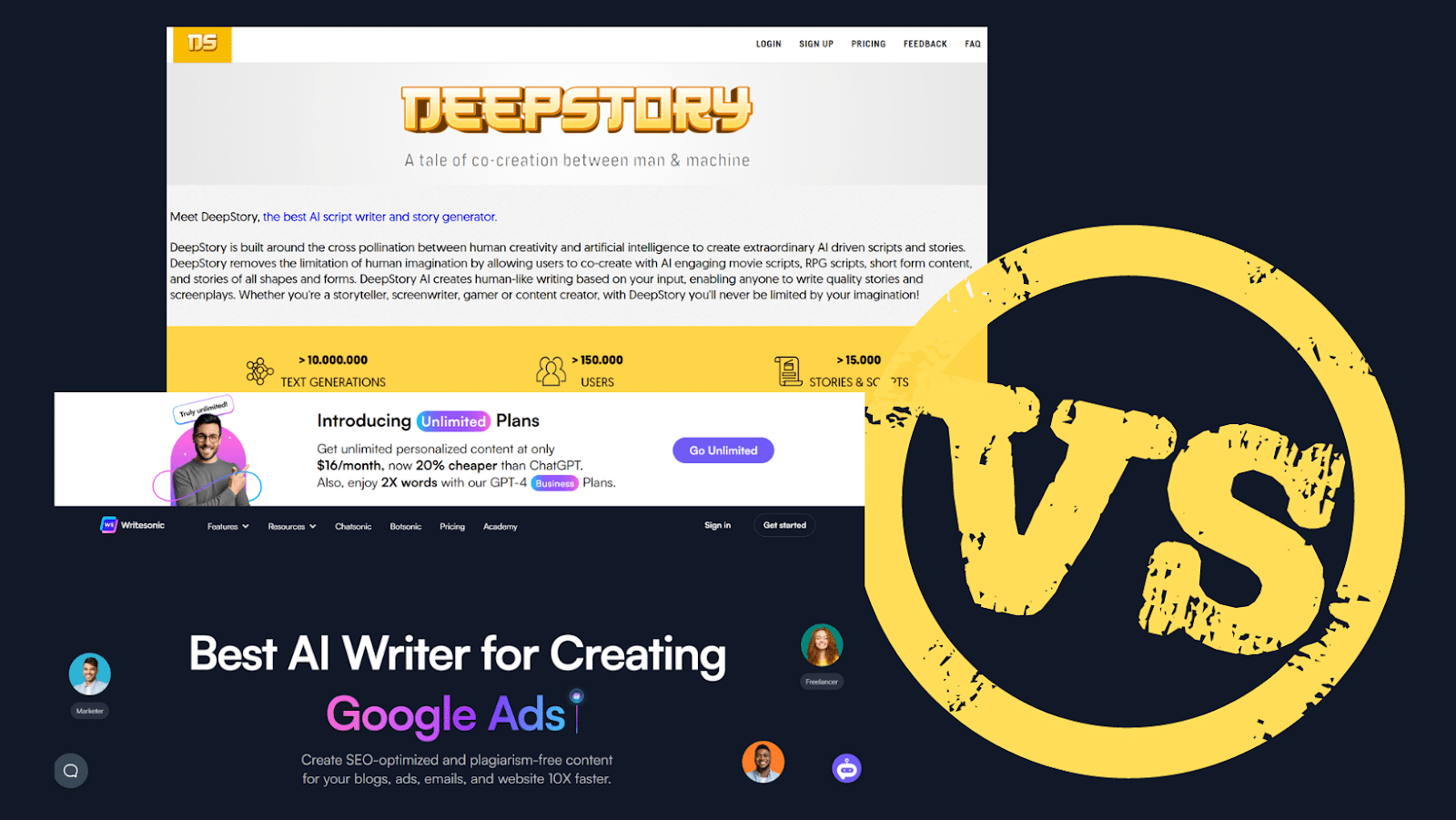 Deepstory AI vs Writesonic which is better