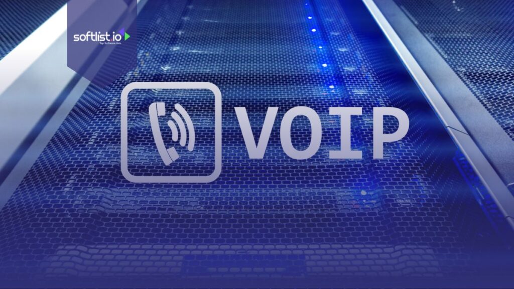 VOIP word in a blue background