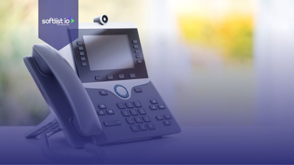 Business VoIP Telephone on a desk in an office