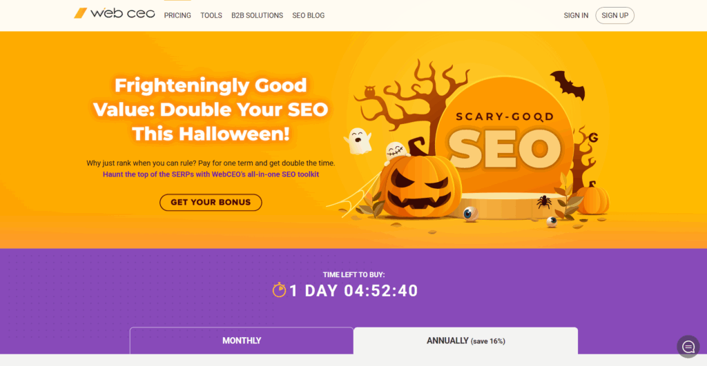 WebCEO homepage