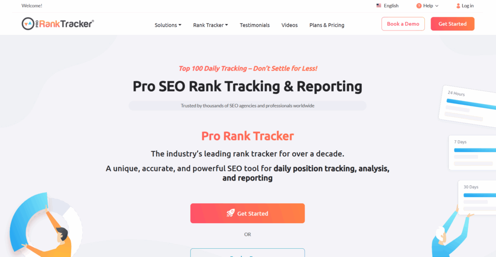 Pro Rank tracker homepage