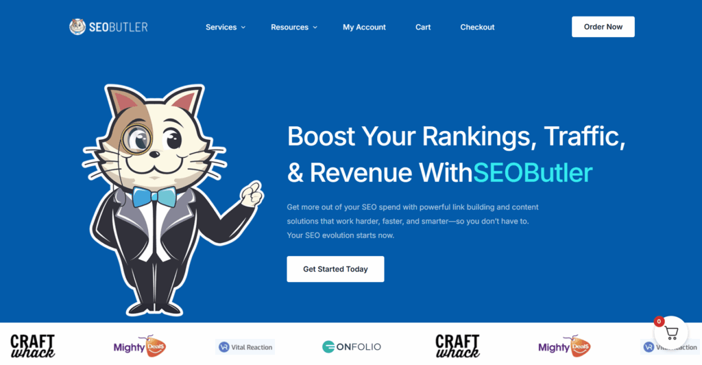 SEO butler homepage