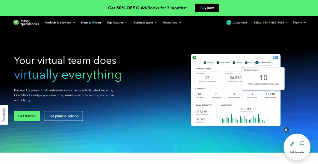 Quickbooks homepage 1
