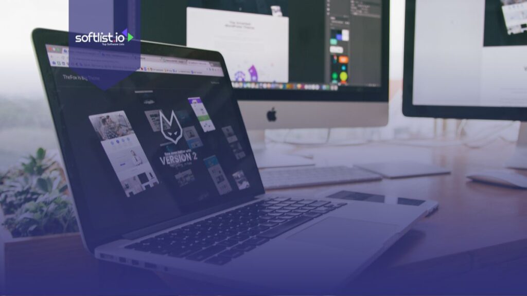 Macbook pro with software on screen