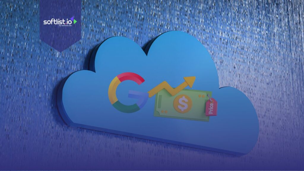 Google Cloud Pricing in cloud background.