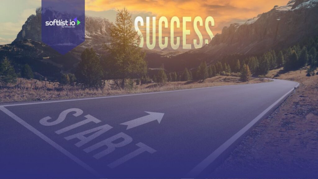 Start and Success text written on the road and sky.