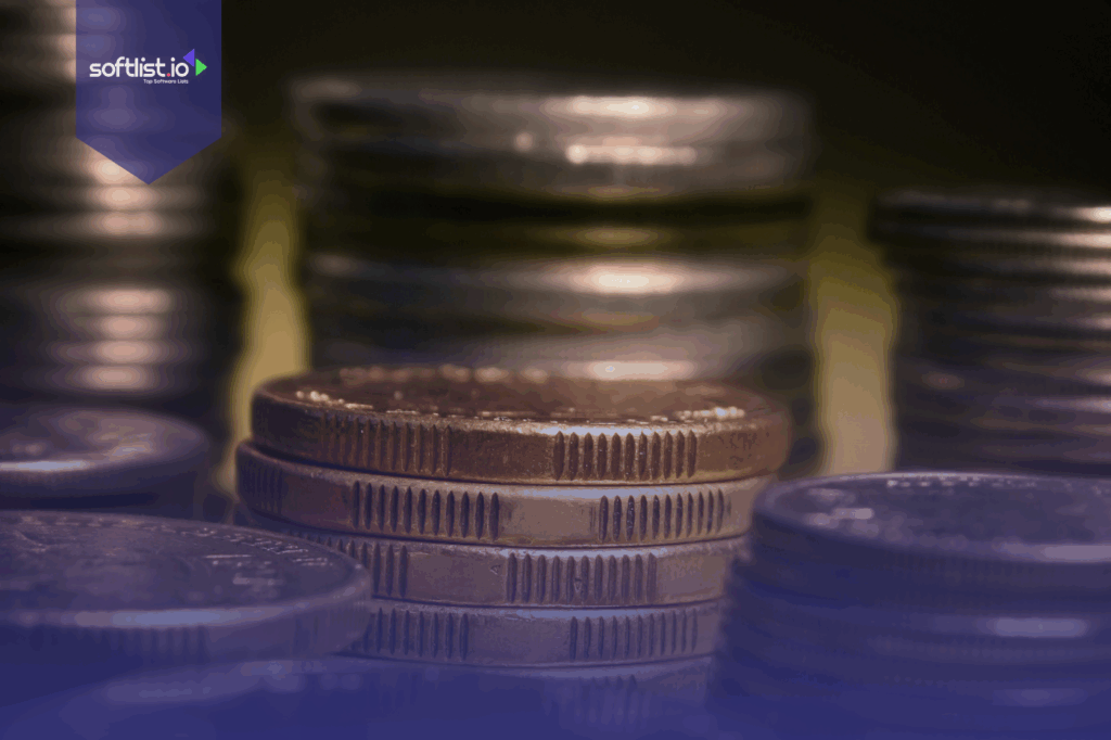 Close-up of stacked gold coins.