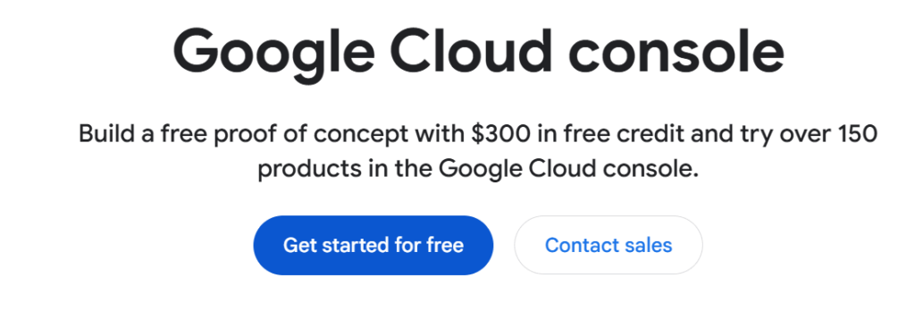 Google Cloud Console Dashboard