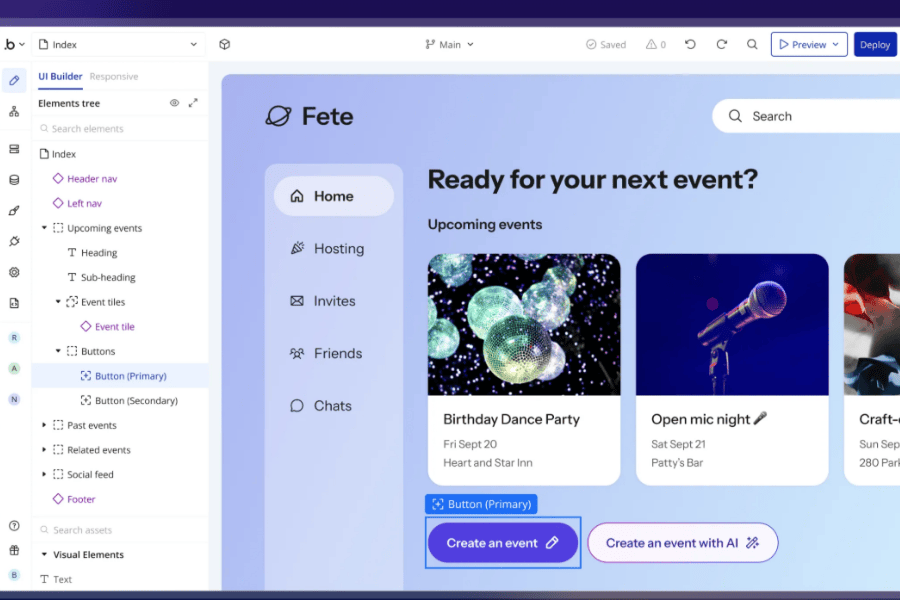 Bubble homepage