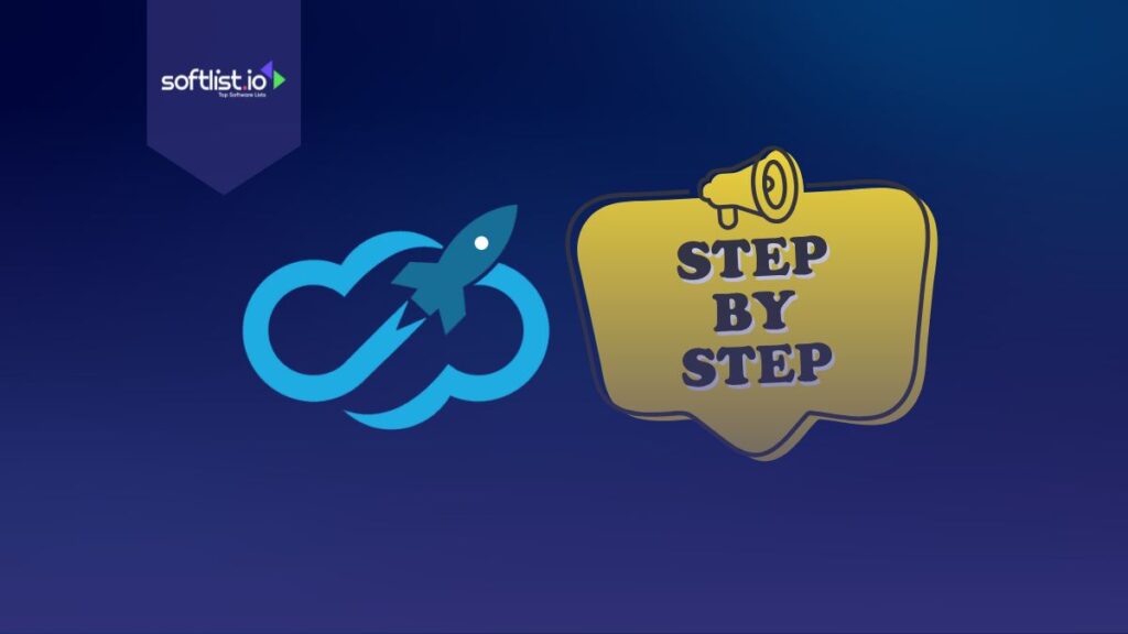 Expandi IO logo and Step by Step Graphics in blue background.
