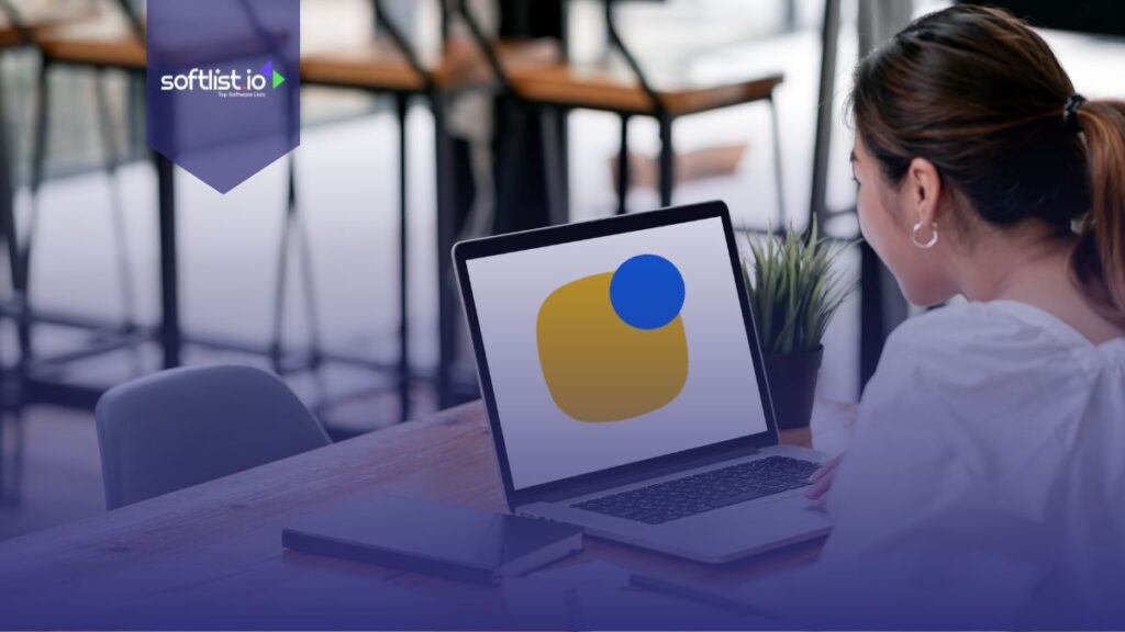Reply.io logo in a laptop screen.