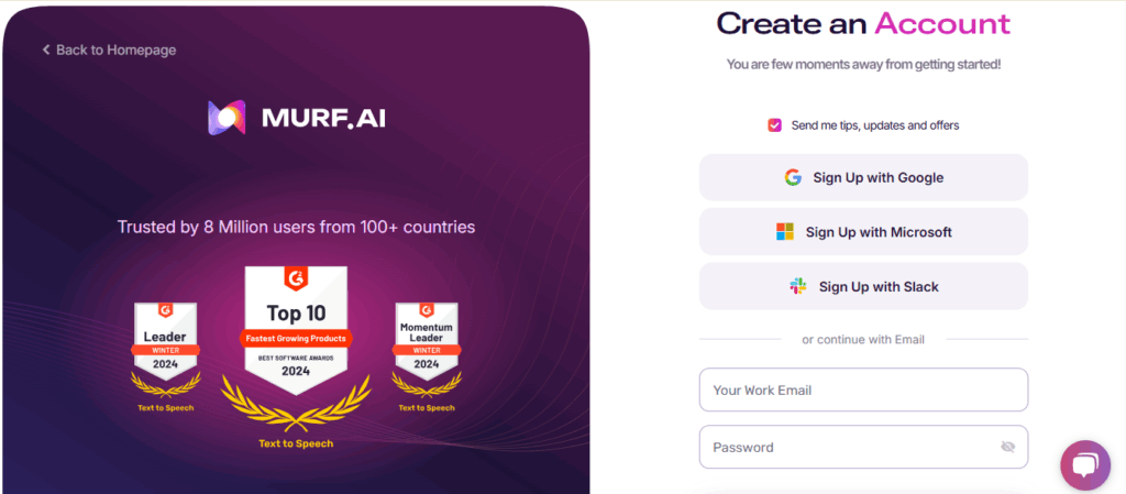 Getting Started: Murf.ai login