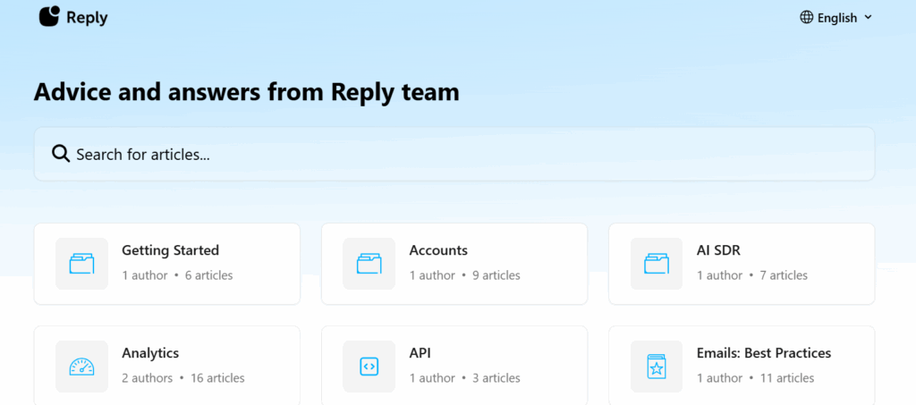 Reply.io support Dashboard