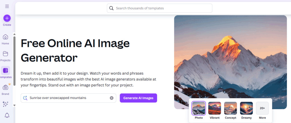 Canva AI Image Generator