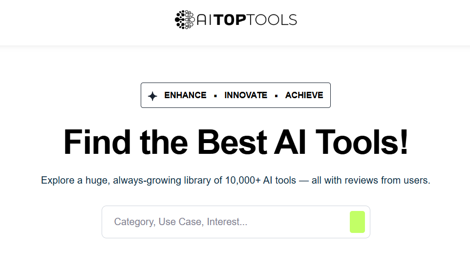 AI Top tools homepage