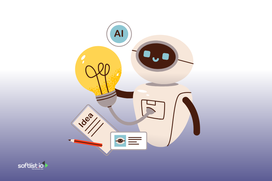 Cartoon robot holding a lightbulb and idea notes, symbolizing Artificial General Intelligence (AGI) in the context of ANI vs AGI vs ASI.