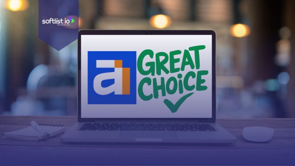 Ahrefs logo, Great Choice word graphics on a desktop screen.